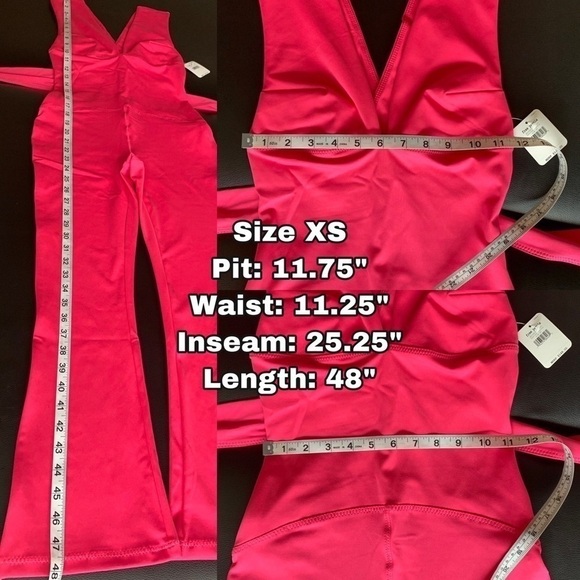 Free People Jumpsuit After Hours Flared Workout Athletic Belted Pink XS NWT - Picture 9 of 12